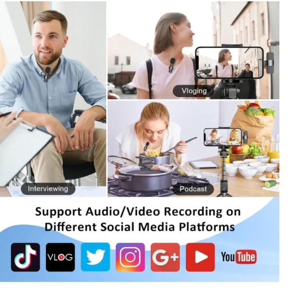 DUAL Hi-Def Wireless Microphones Plug and Play (USB-C)